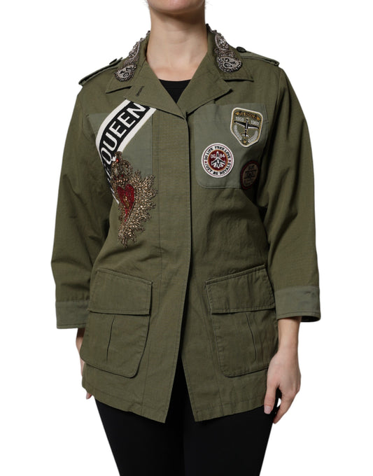 Dolce & Gabbana Women's Cotton Polyester Jacket - Military Green