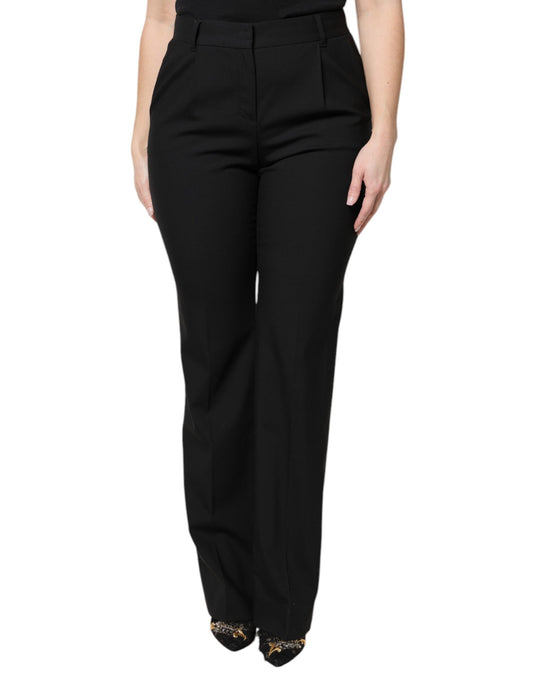Dolce & Gabbana 9 To 5 Women's Regular Fit High Rise Virgin Wool Jeans - Black