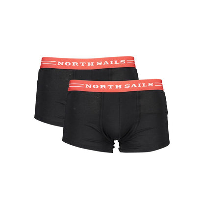 Underwear by North Sails for men in cotton black features an subtle fit, showcasing the sophisticated design and subtle silhouette of the Men's Cotton Underwear collection.