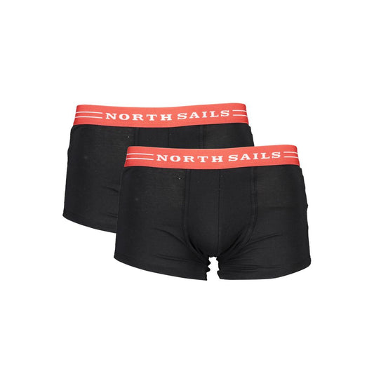 Underwear by North Sails for men in cotton black features an subtle fit, showcasing the sophisticated design and subtle silhouette of the Men's Cotton Underwear collection.