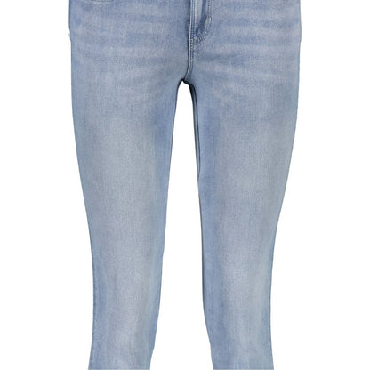 Pants by Guess Jeans for women in stretch denim cotton light-blue features a enduring silhouette, showcasing a enduring and long with a for a premium, tailored aesthetic.