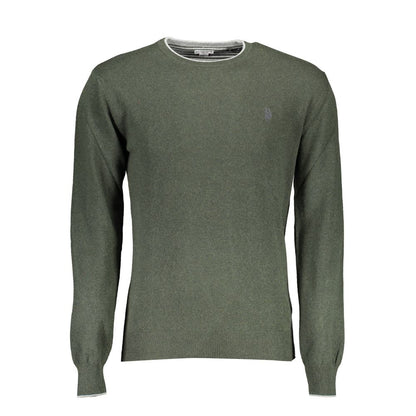 Sweater by U.S. POLO ASSN. for men in cashmere viscose green showcases an masterful silhouette, artfully detailed with a masterful round neckline and for a sophisticated, premium finish.