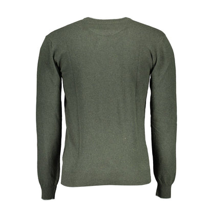 Sweater by U.S. POLO ASSN. for men in cashmere viscose green features an tactile silhouette, showcasing a sophisticated and tactile for a refined finish.