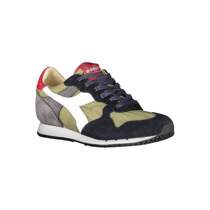Sneakers by Diadora for women in cotton & leather green features an sumptuous silhouette, showcasing the premium Women's Athletic Cotton & Leather Sneakers in a sumptuous athletic style that offers a sumptuous finish for refined style.