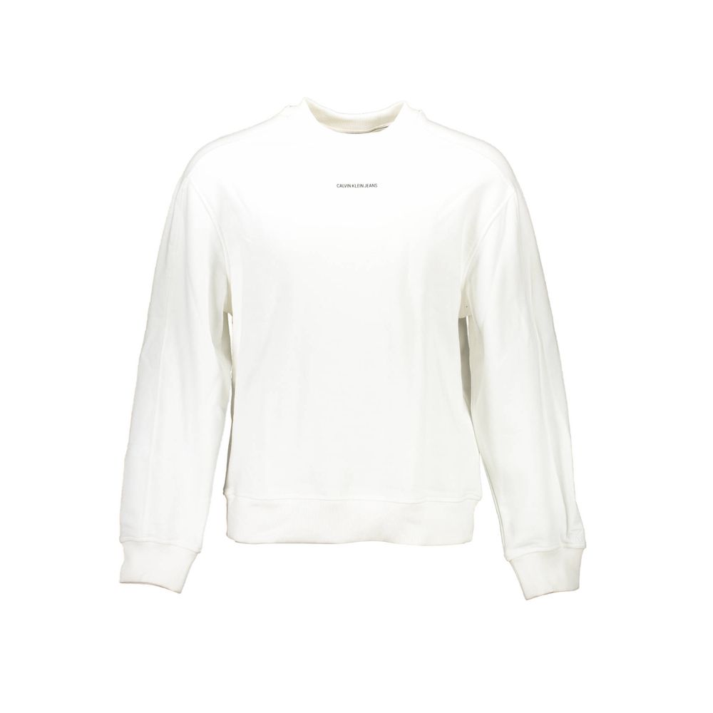 This Sweatshirt Sweater by Calvin Klein for men in cotton white presents a understated silhouette, featuring a sophisticated round neckline and for a understated finish.
