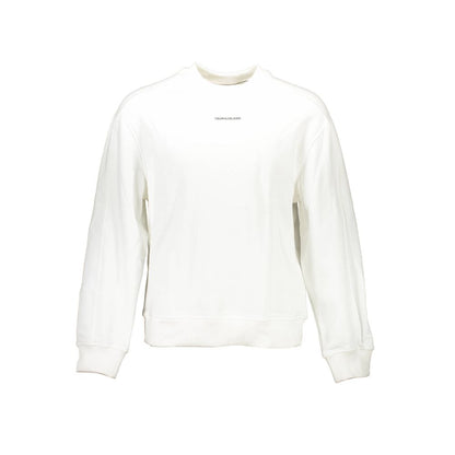 This Sweatshirt Sweater by Calvin Klein for men in cotton white presents a understated silhouette, featuring a sophisticated round neckline and for a understated finish.