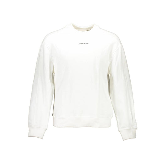 This Sweatshirt Sweater by Calvin Klein for men in cotton white presents a understated silhouette, featuring a sophisticated round neckline and for a understated finish.