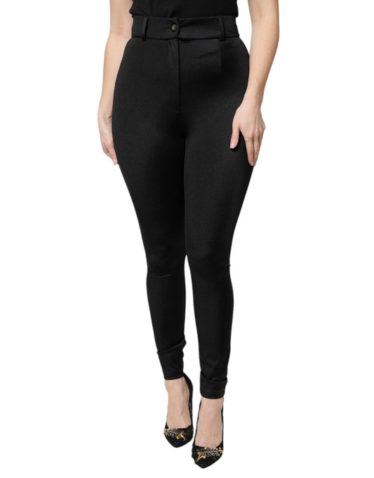 Dolce & Gabbana Women's Regular Fit Slim High Rise Stretch Nylon Jeans - Black