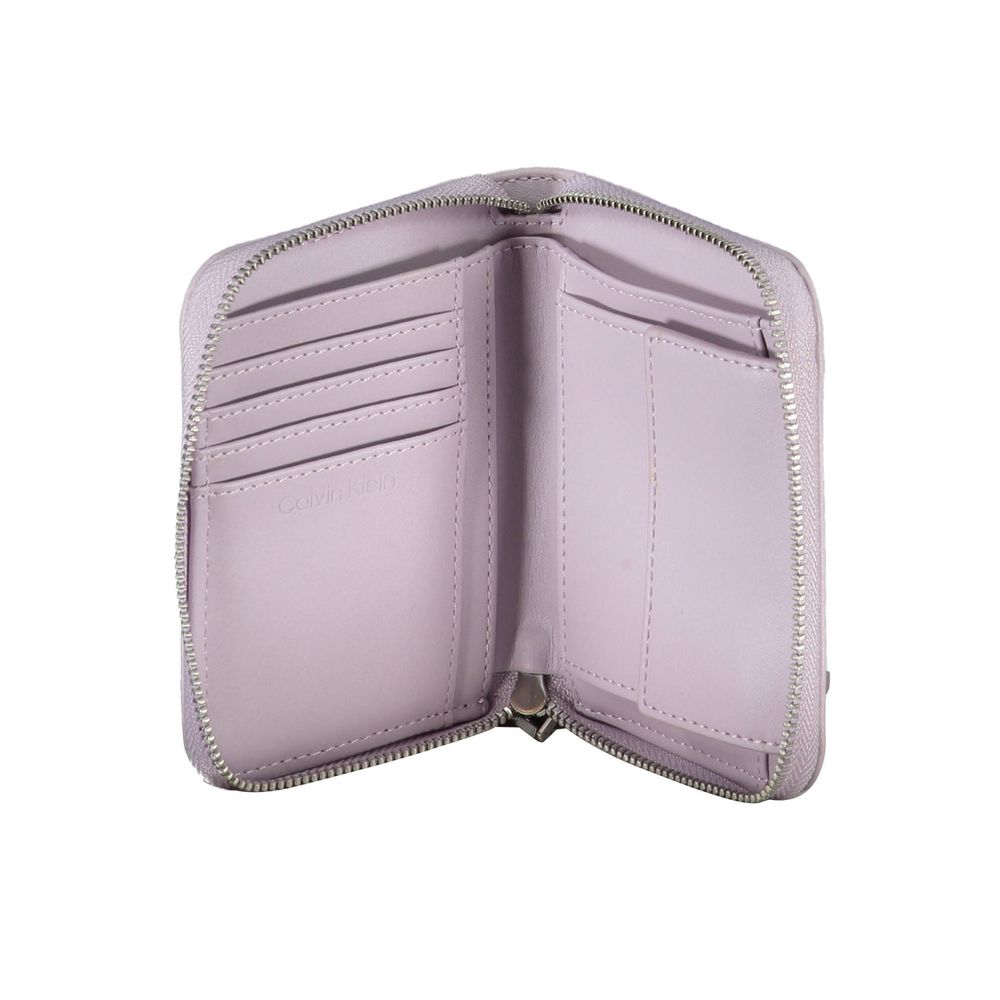 Wallet by Calvin Klein for women in polyester & polyethylene purple presents a refined silhouette, artfully capturing the essence of the Polyester & Polyethylene Wallet design with sophisticated rfid-protection coin-purse for a refined look.