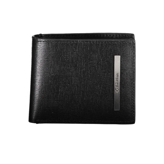 Cardholder Wallet by Calvin Klein for men in polyester leather black showcases a refined silhouette, artfully capturing the essence of the refined Polyester Leather Cardholder Wallet design with functional card-organization rfid-protection eco-friendly coin-purse.