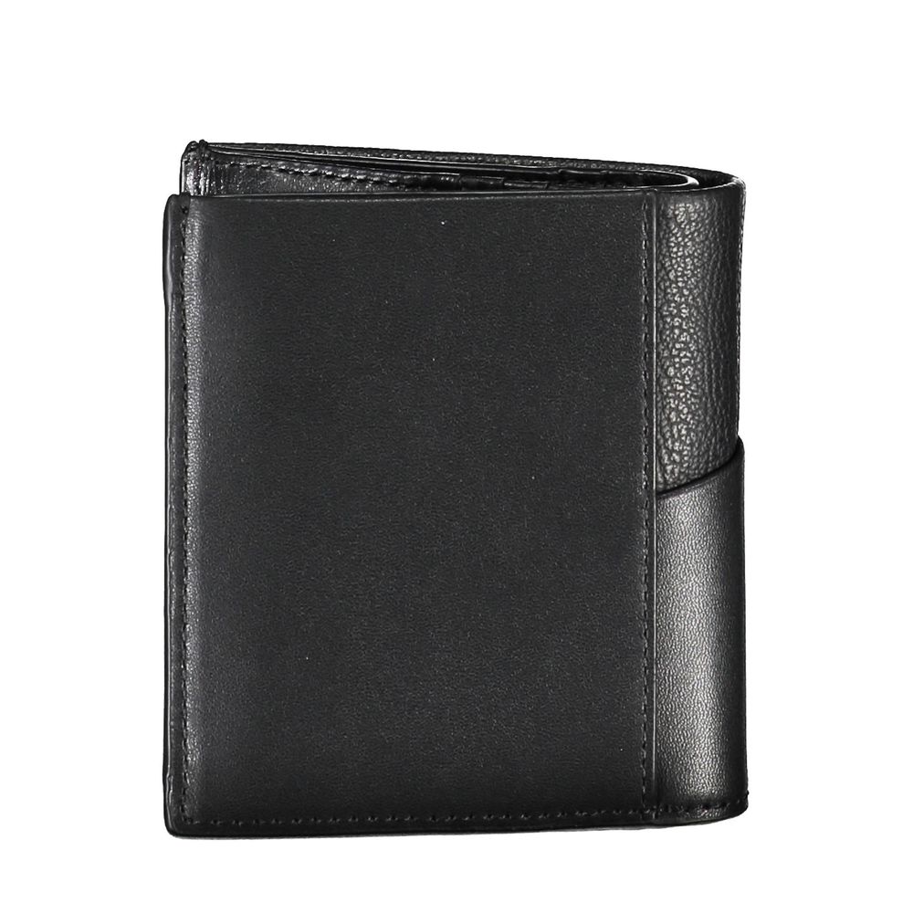 Cardholder Wallet by Calvin Klein for men in polyester leather black showcases a discerning silhouette, artfully capturing the essence of Polyester Leather Cardholder Wallet with its functional card-organization rfid-protection eco-friendly coin-purse.