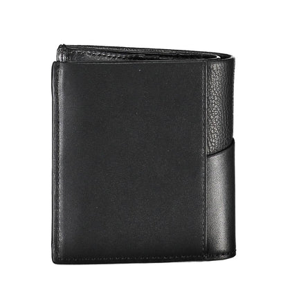 Cardholder Wallet by Calvin Klein for men in polyester leather black showcases a discerning silhouette, artfully capturing the essence of Polyester Leather Cardholder Wallet with its functional card-organization rfid-protection eco-friendly coin-purse.