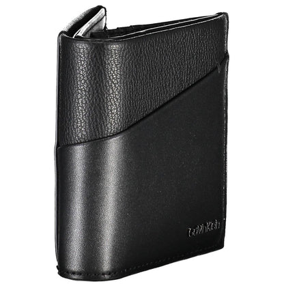 Cardholder Wallet by Calvin Klein for men in polyester leather black presents a streamlined silhouette, showcasing the sophisticated design of the Polyester Leather Cardholder Wallet collection with functional card-organization rfid-protection eco-friendly coin-purse.