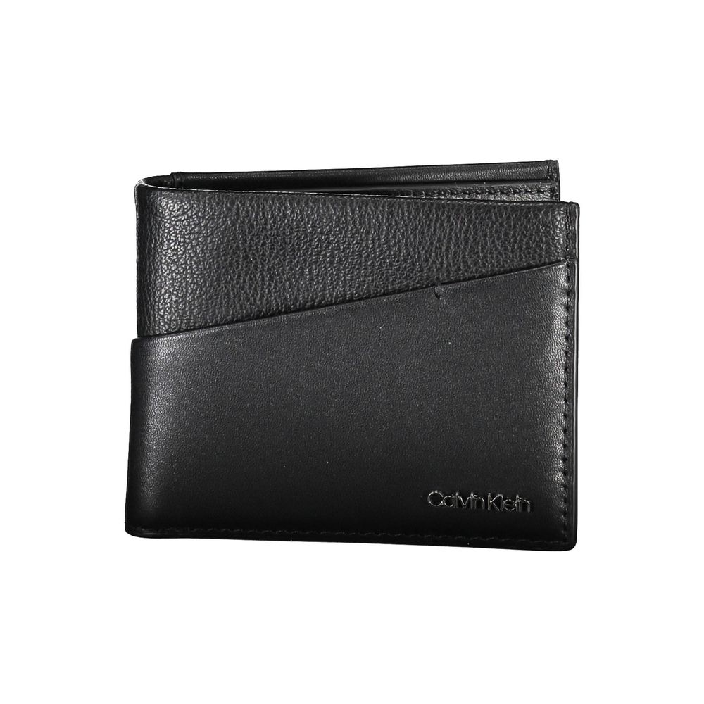 Cardholder Wallet by Calvin Klein for men in polyester leather black features a streamlined silhouette, showcasing the streamlined Polyester Leather Cardholder Wallet design with sophisticated card-organization rfid-protection eco-friendly for a premium look.