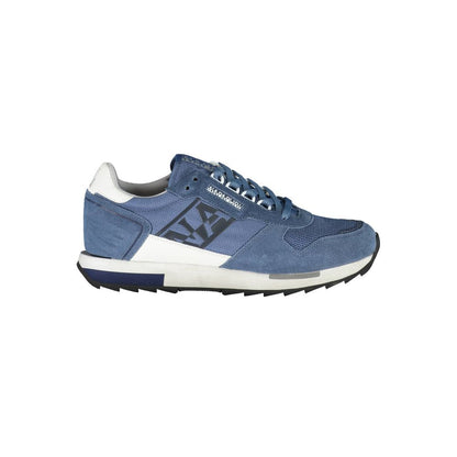 Sneakers by Napapijri for men in polyester polyethylene leather blue features an opulent silhouette from the Men's Fashion Polyester Polyethylene Leather Sneakers collection, showcasing a signature fashion style with an opulent finish.