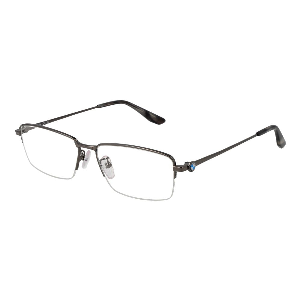 Eyeglasses Frames by BMW for men in metal and silver showcases a refined silhouette, detailed with a silver coloured frame finish and a sophisticated half-frame frame design.