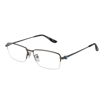 Eyeglasses Frames by BMW for men in metal and silver showcases a refined silhouette, detailed with a silver coloured frame finish and a sophisticated half-frame frame design.