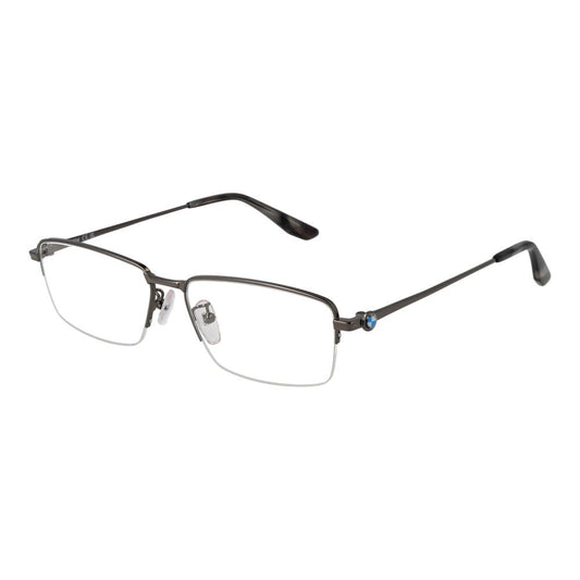 Eyeglasses Frames by BMW for men in metal and silver showcases a refined silhouette, detailed with a silver coloured frame finish and a sophisticated half-frame frame design.