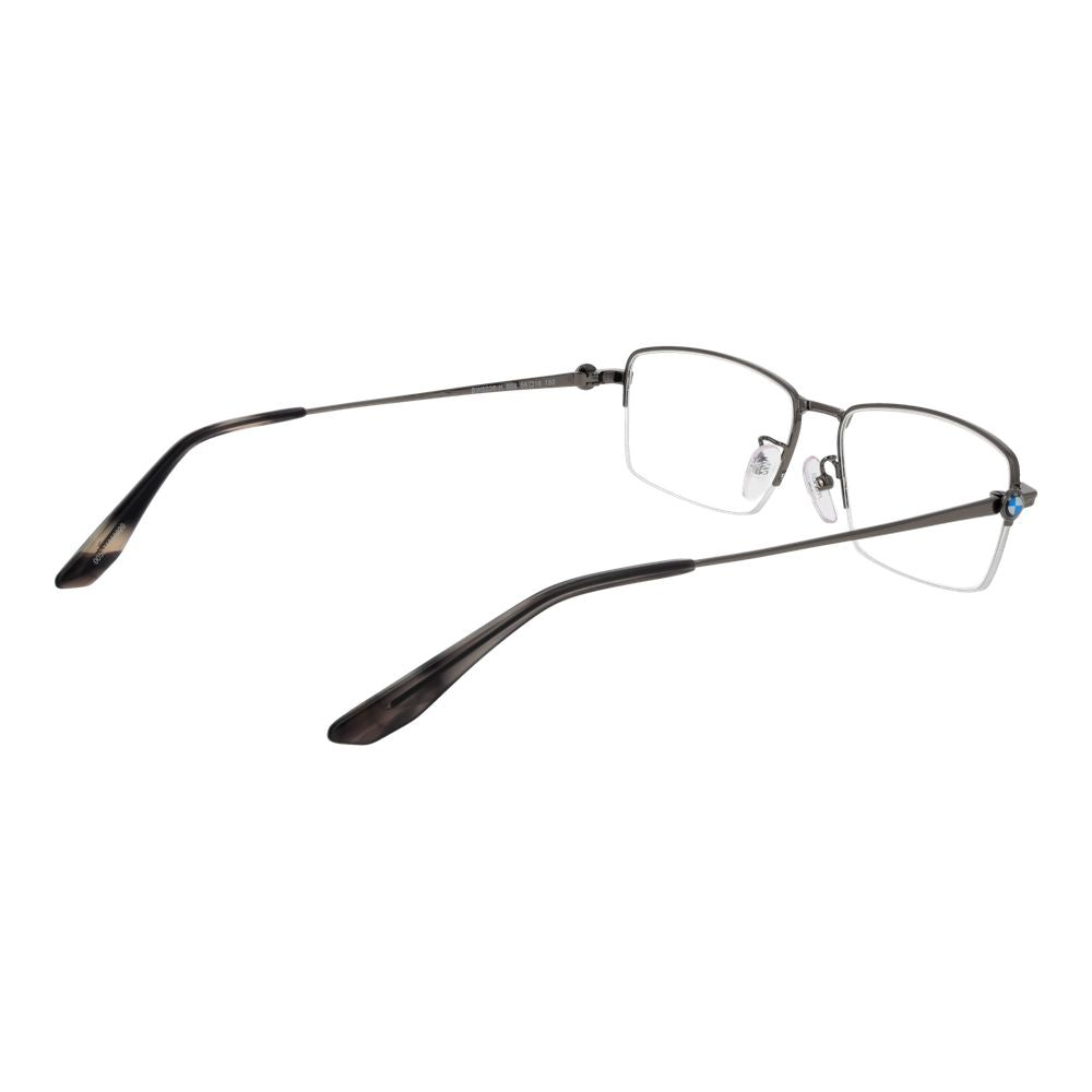 Eyeglasses Frames by BMW for men in metal silver showcases a reflective silhouette, artfully incorporating a sophisticated silver coloured frame with a distinct half-frame frame design.