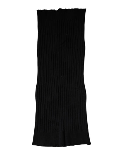 Dolce & Gabbana Black Cashmere Knitted Neck Warmer Foulard Scarf