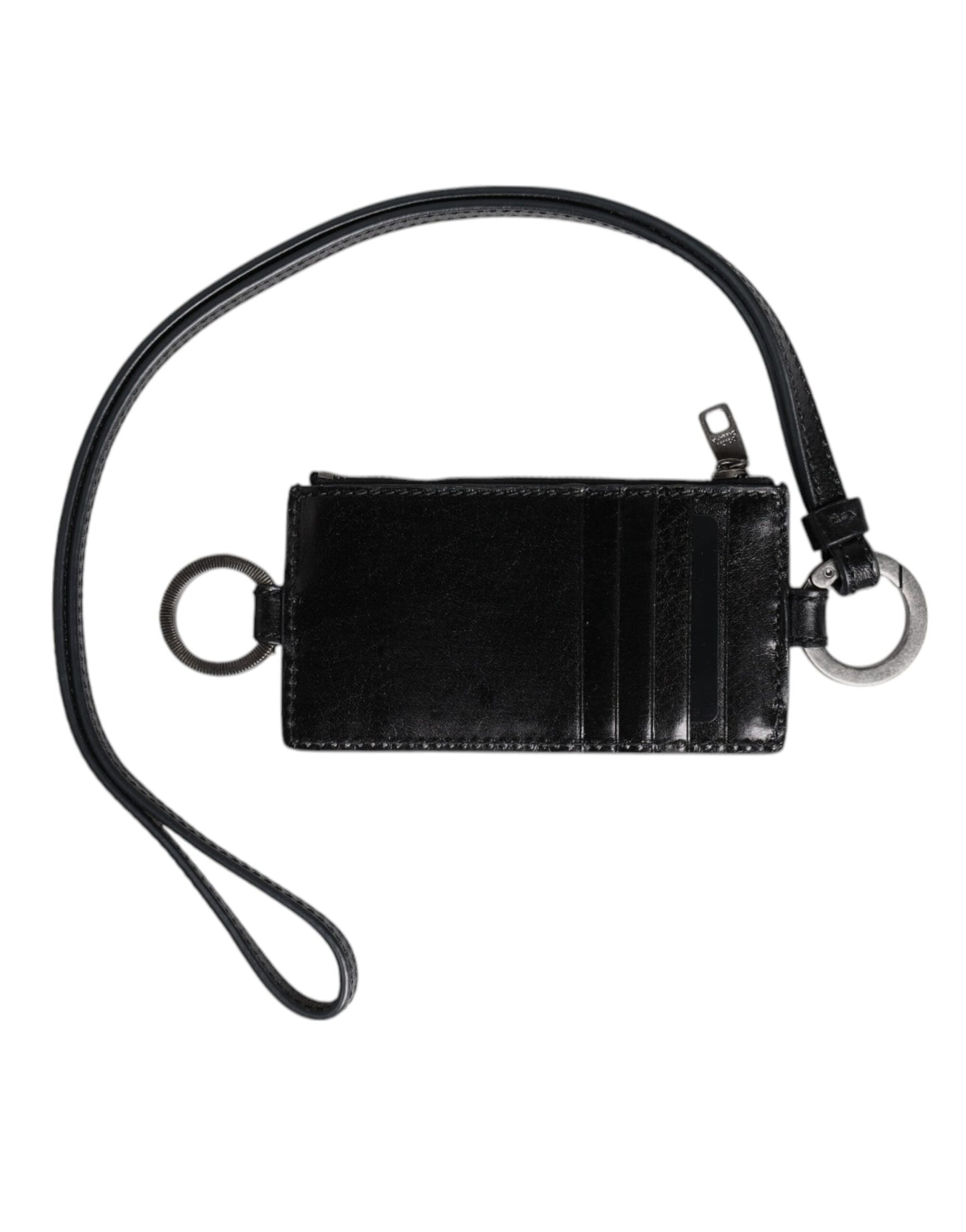 Cardholder Wallet by Dolce & Gabbana for men in horse leather black features a streamlined silhouette, showcasing the streamlined Horse Leather Cardholder Wallet design with sophisticated card-organization for a premium look.