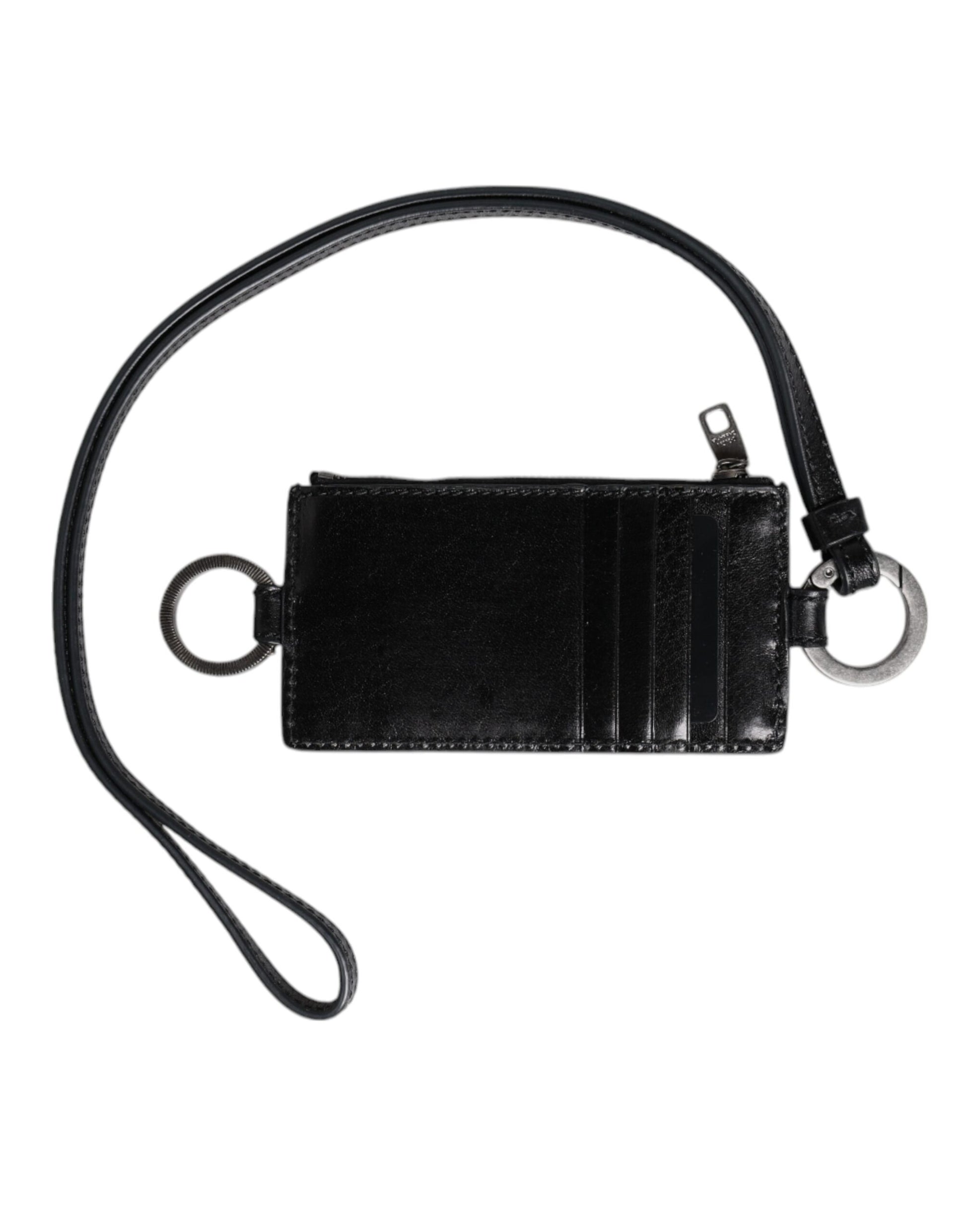 Cardholder Wallet by Dolce & Gabbana for men in horse leather black showcases a refined silhouette, artfully capturing the essence of the refined Horse Leather Cardholder Wallet design with functional card-organization.