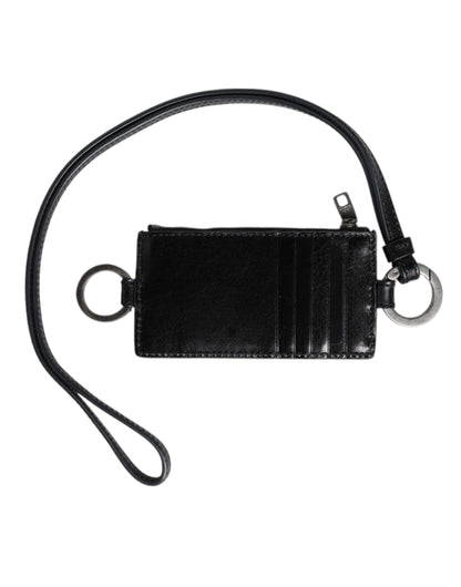 Cardholder Wallet by Dolce & Gabbana for men in horse leather black showcases a refined silhouette, artfully capturing the essence of the refined Horse Leather Cardholder Wallet design with functional card-organization.