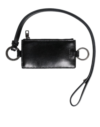 Cardholder Wallet by Dolce & Gabbana for men in horse leather black showcases a refined silhouette, artfully capturing the essence of the refined Horse Leather Cardholder Wallet design with functional card-organization.