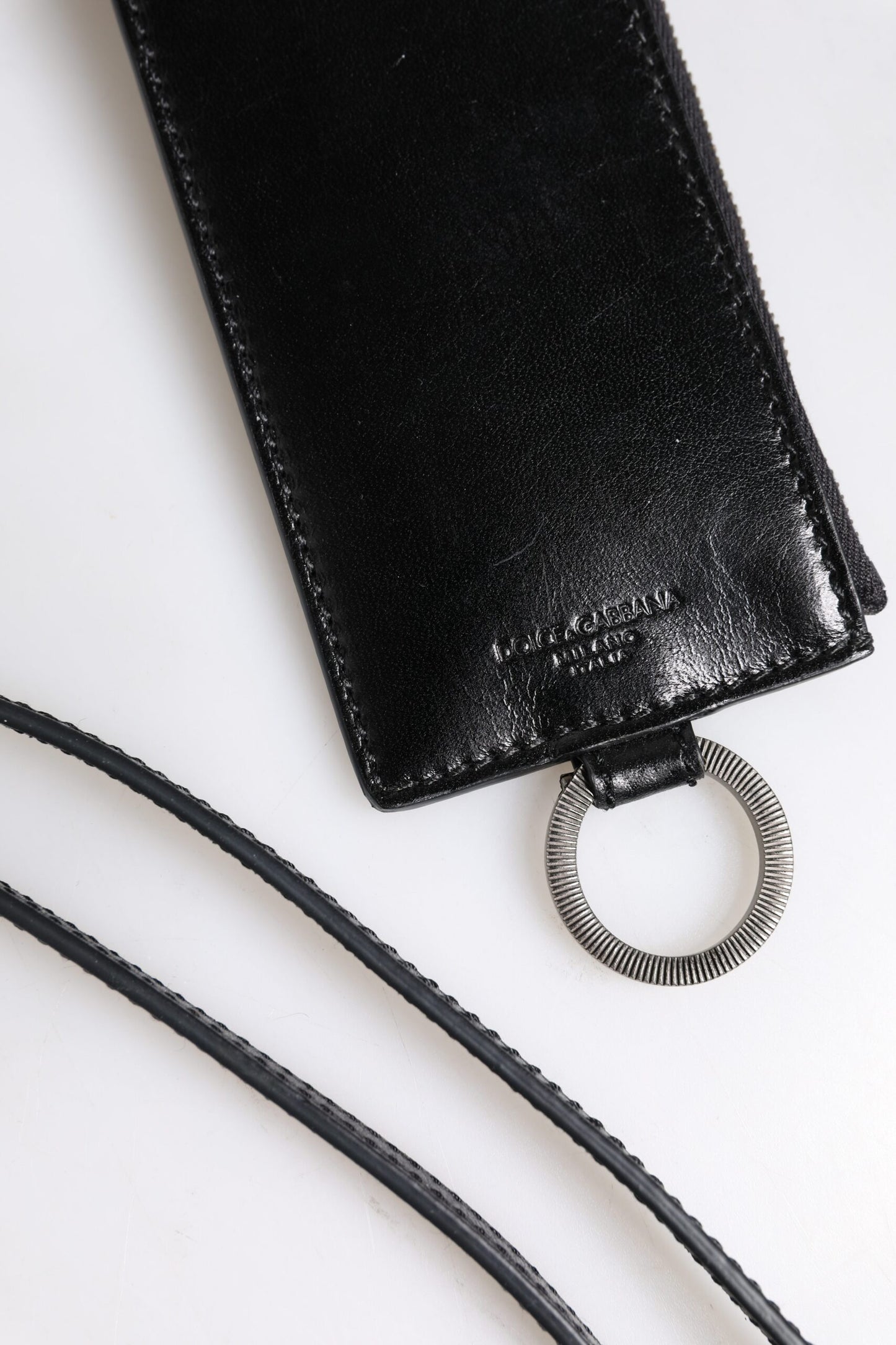 Cardholder Wallet by Dolce & Gabbana for men in horse leather black showcases a refined silhouette, artfully detailed with the signature style of the Horse Leather Cardholder Wallet and functional card-organization.