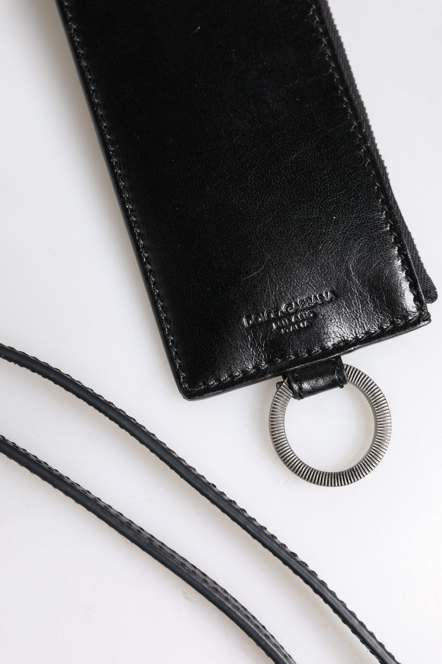 Cardholder Wallet by Dolce & Gabbana for men in horse leather black showcases a refined silhouette, artfully detailed with the signature style of the Horse Leather Cardholder Wallet and functional card-organization.
