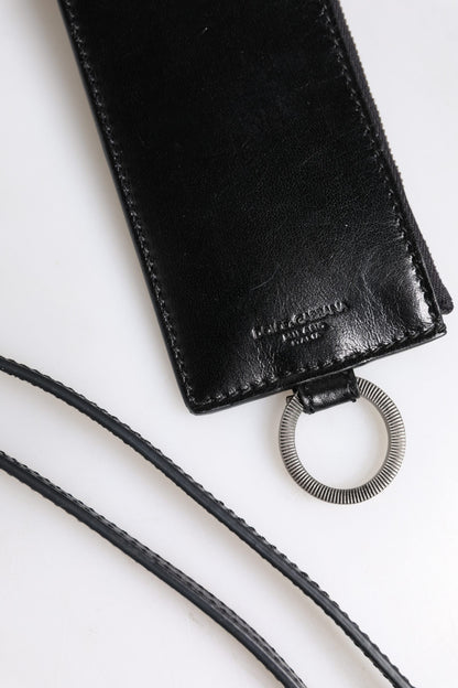 Cardholder Wallet by Dolce & Gabbana for men in horse leather black showcases a refined silhouette, artfully detailed with the signature style of the Horse Leather Cardholder Wallet and functional card-organization.
