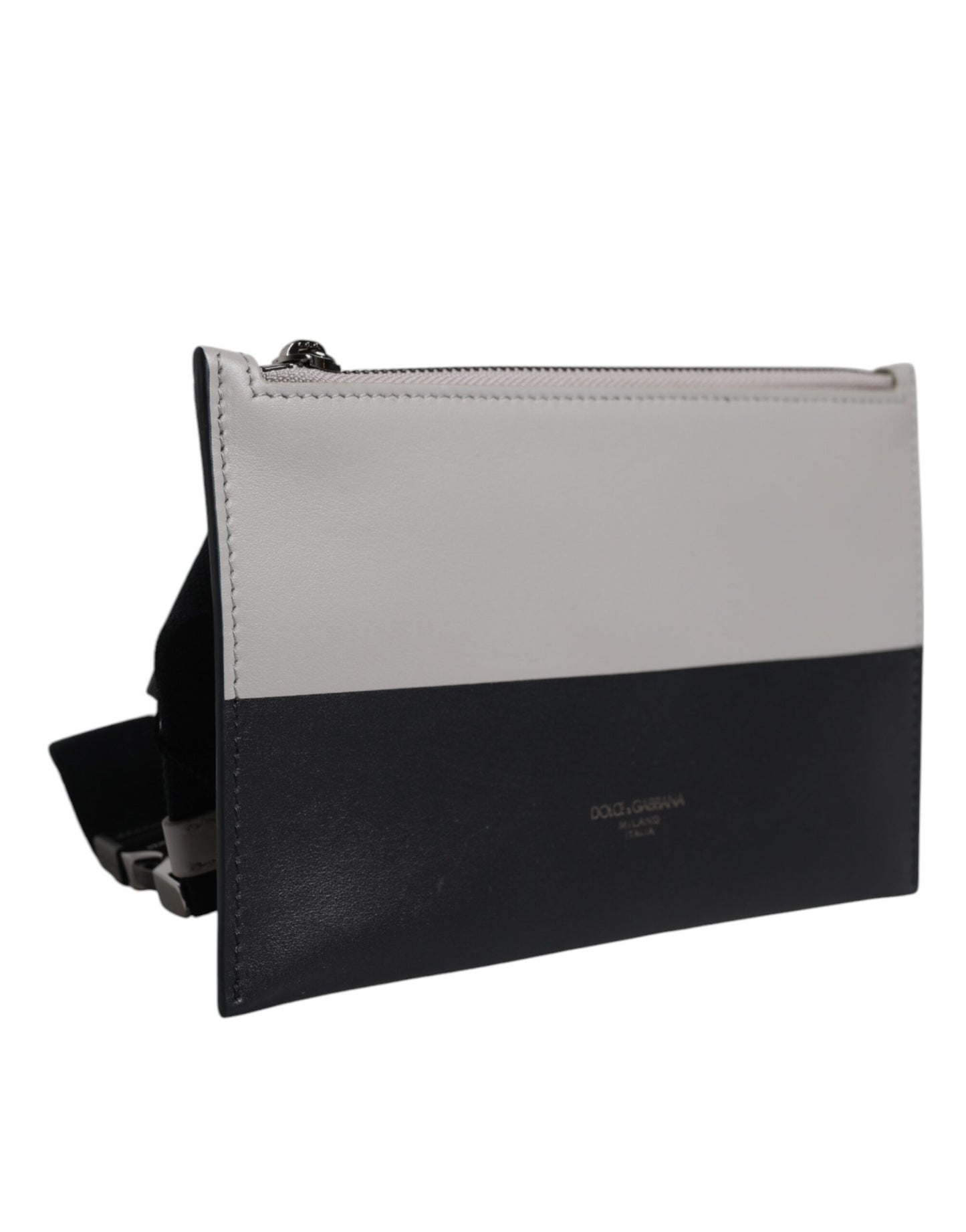Crossbody Backpack by Dolce & Gabbana for men in calfskin leather & nylon black & white features a architectural Calfskin Leather Nylon Crossbody Backpack design with a secure zipper, ample , and versatile crossbody-strap for a architectural finish.