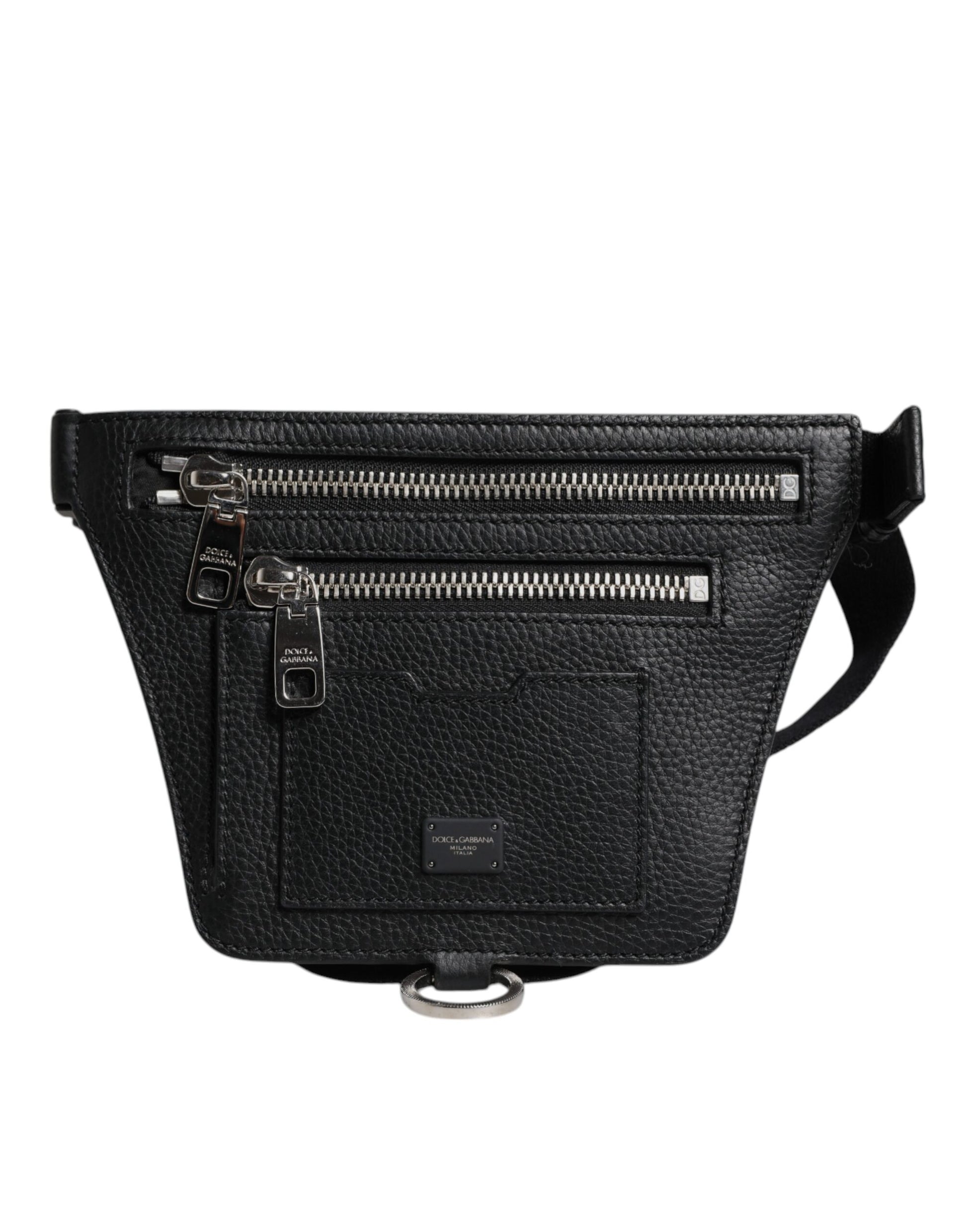 Fanny Pack Backpack by Dolce & Gabbana for men in calfskin black features a architectural Calfskin Fanny Pack Backpack design with a secure zipper, ample , and versatile belt-strap for a architectural finish.