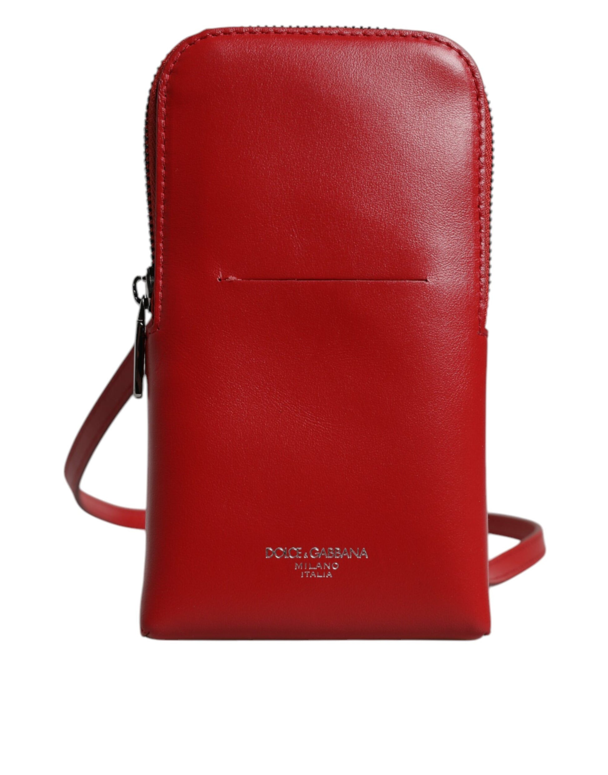 Adjustable Crossbody Shoulder & Sling Bag by Dolce & Gabbana for men in leather & metal red features a stately silhouette, showcasing a secure zipper, ample , and stately crossbody-strap & shoulder-strap for a stately finish.