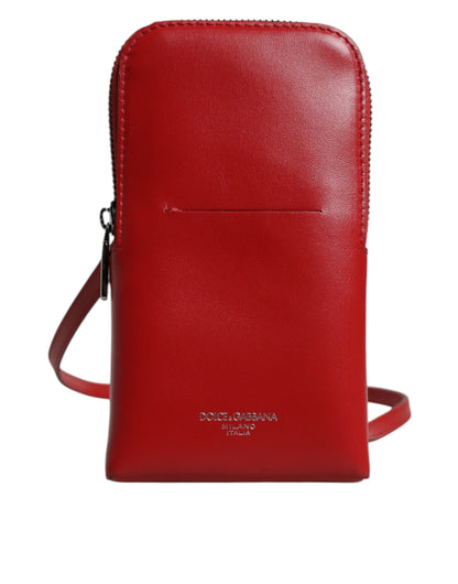 Adjustable Crossbody Shoulder & Sling Bag by Dolce & Gabbana for men in leather & metal red features a stately silhouette, showcasing a secure zipper, ample , and stately crossbody-strap & shoulder-strap for a stately finish.