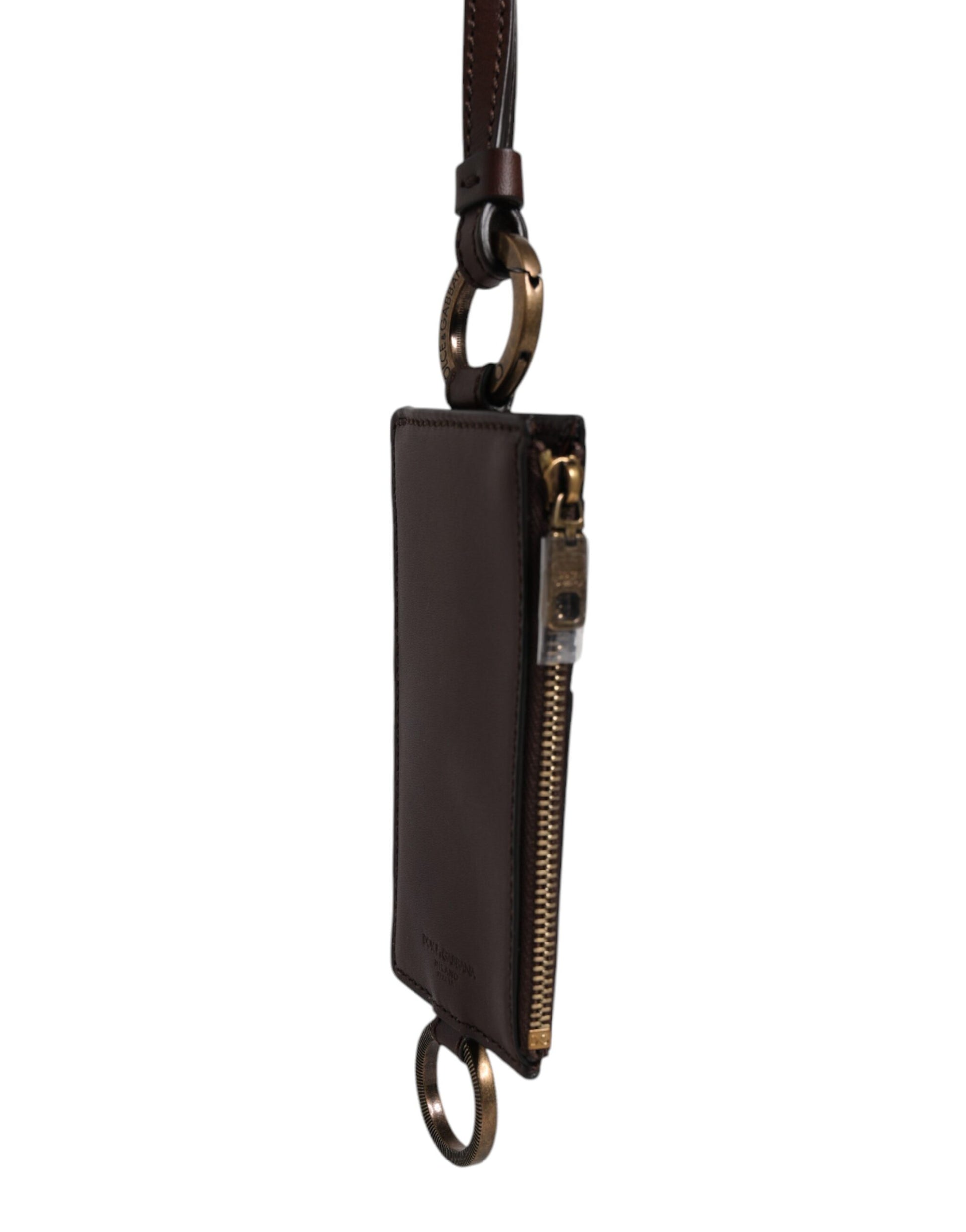 Cardholder Wallet by Dolce & Gabbana for men in calfskin leather brown presents a architectural silhouette from the Calfskin Leather Cardholder Wallet collection, showcasing architectural card-organization for a architectural finish.