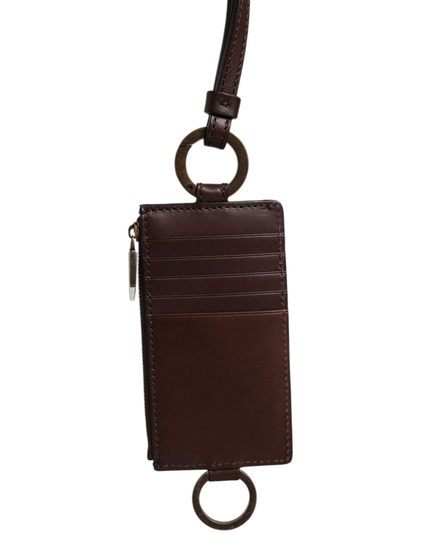 Cardholder Wallet by Dolce & Gabbana for men in calfskin leather brown presents a refined silhouette, artfully capturing the essence of the Calfskin Leather Cardholder Wallet design with sophisticated card-organization for a refined look.
