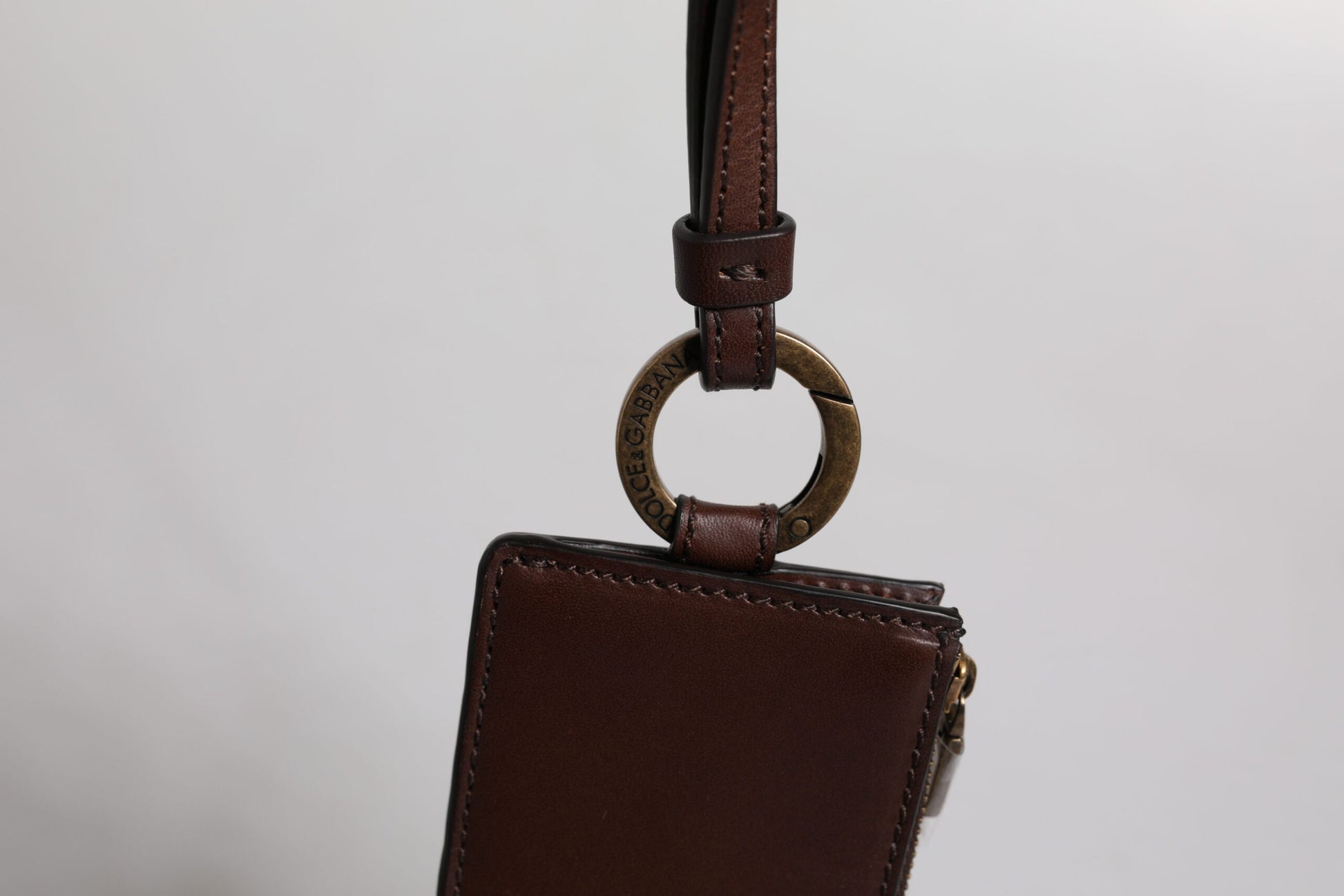 Cardholder Wallet by Dolce & Gabbana for men in calfskin leather brown features a streamlined silhouette, showcasing the streamlined Calfskin Leather Cardholder Wallet design with sophisticated card-organization for a premium look.