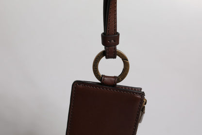 Cardholder Wallet by Dolce & Gabbana for men in calfskin leather brown features a streamlined silhouette, showcasing the streamlined Calfskin Leather Cardholder Wallet design with sophisticated card-organization for a premium look.