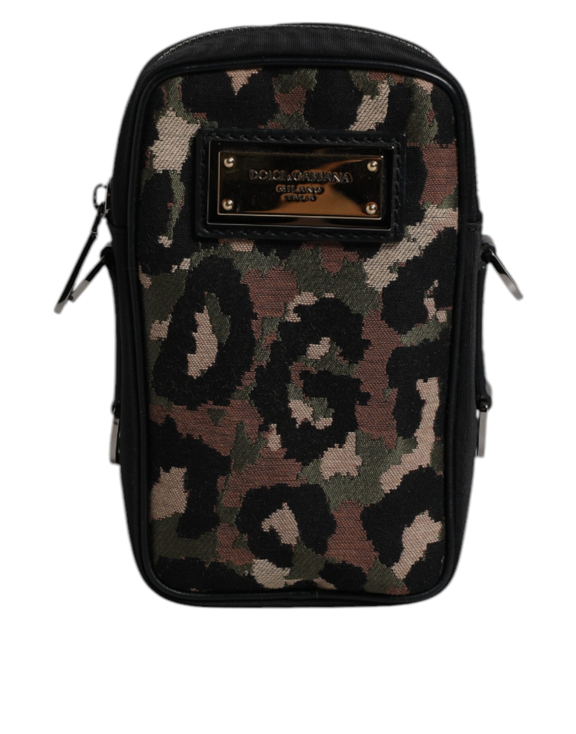 Shoulder Bag by Dolce & Gabbana for men in calfskin leather & poly cotton multicolor & jacquard presents a statuesque silhouette, showcasing a secure zipper and statuesque with versatile shoulder-strap for a sophisticated look.