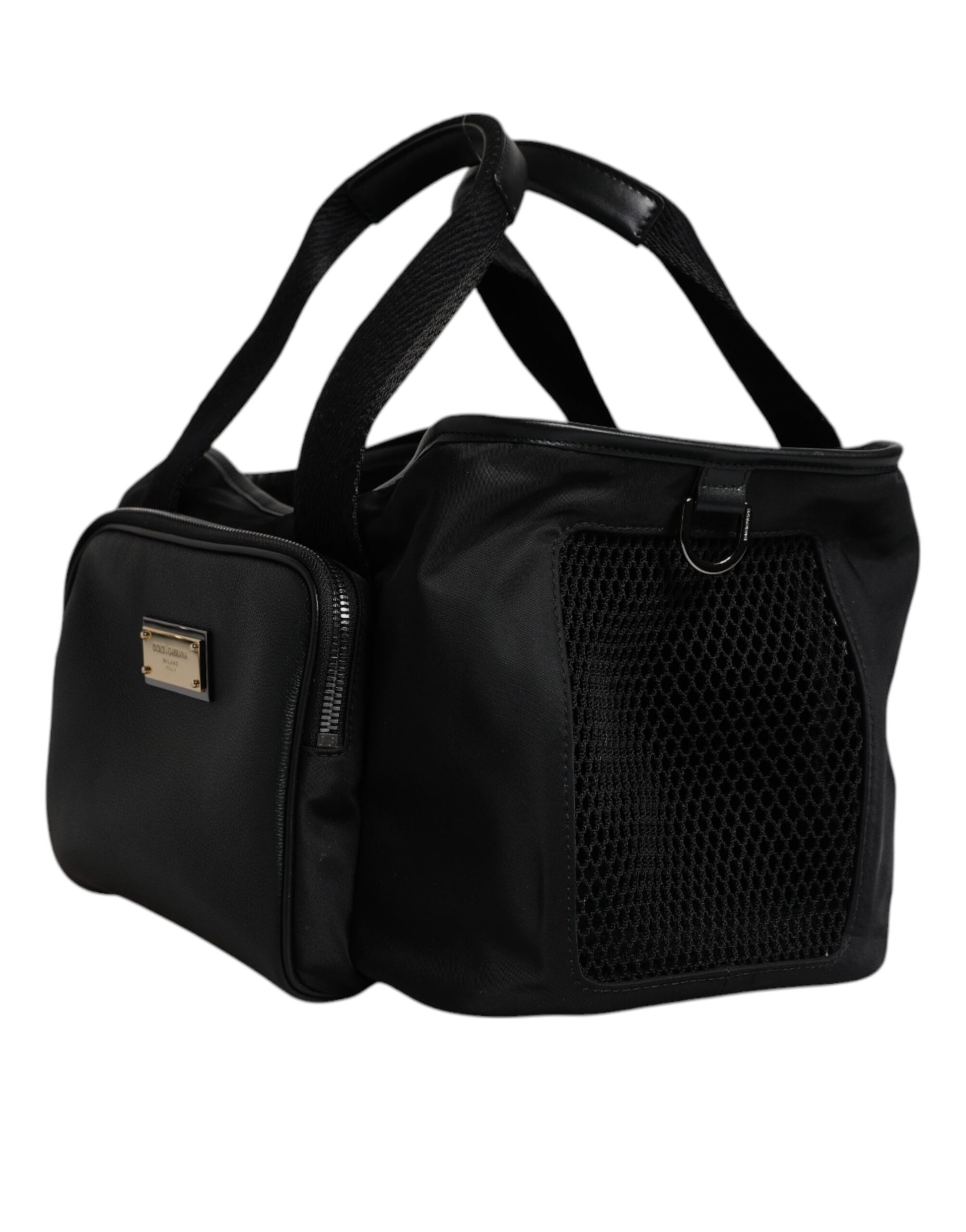 Pet Carry Backpack by Dolce & Gabbana for men in leather & nylon black & silver features a architectural Leather Nylon Pet Carry Backpack design with a secure zipper, ample , and versatile shoulder-strap, handle, adjustable-strap & detachable-strap for a architectural finish.