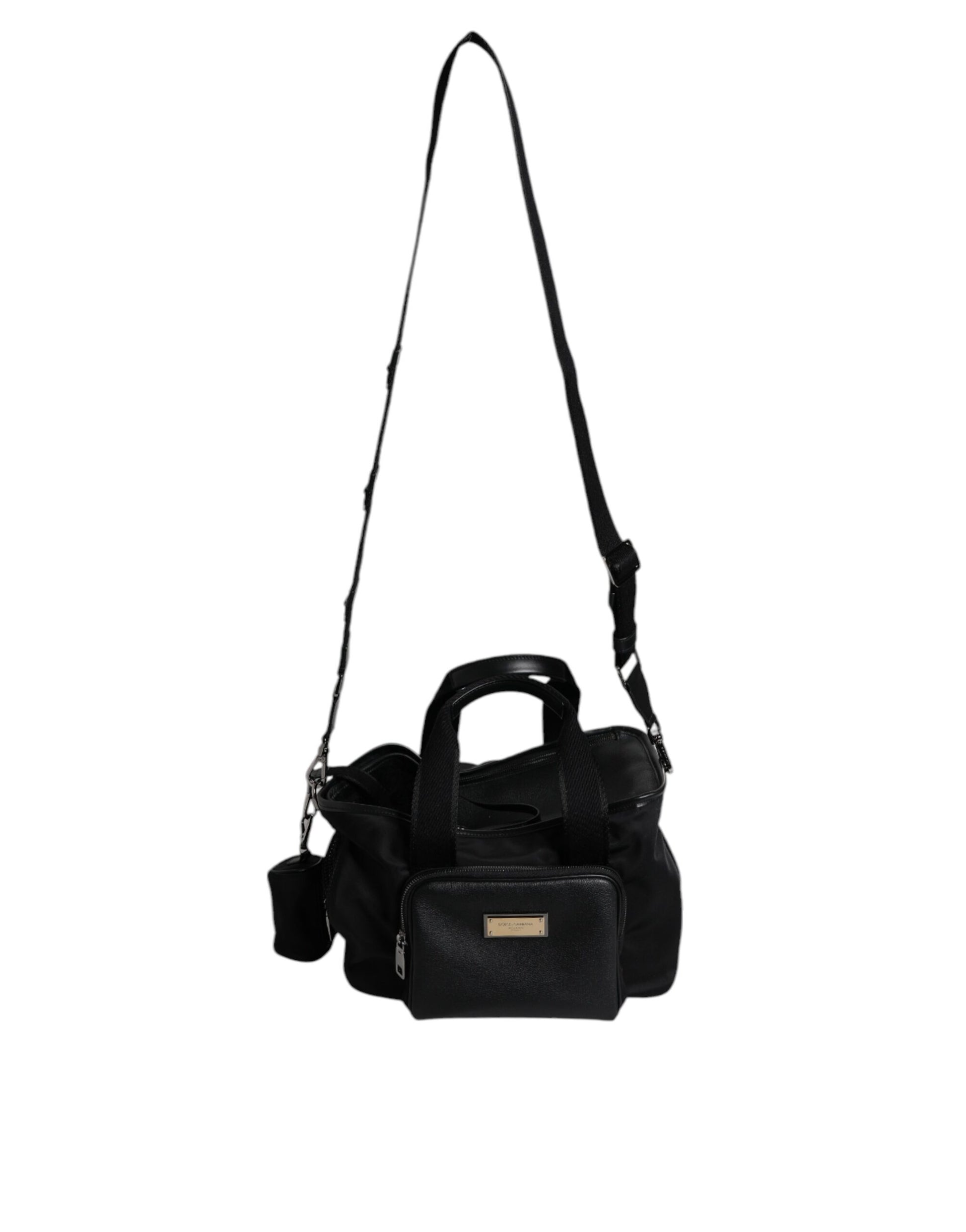 Pet Carry Backpack by Dolce & Gabbana for men in leather & nylon black & silver presents a stately Leather Nylon Pet Carry Backpack design, showcasing a secure zipper with ample and versatile shoulder-strap, handle, adjustable-strap & detachable-strap for a stately finish.