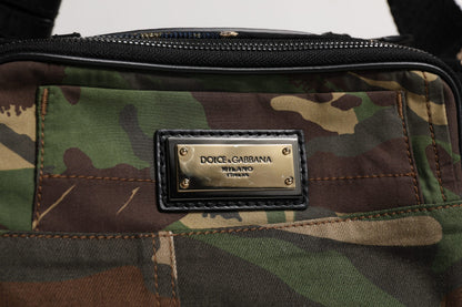 Fanny Pack Backpack by Dolce & Gabbana for men in leather & cotton multicolor, camouflage & patchwork features a architectural Leather Cotton Fanny Pack Backpack design with a secure zipper, ample , and versatile belt-strap for a architectural finish.