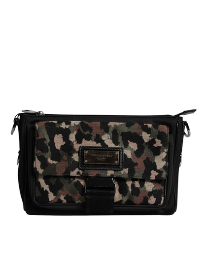 Crossbody Flap Backpack by Dolce & Gabbana for men in leather & poly cotton multicolor, silver, patterned & jacquard features a architectural Leather Poly Cotton Crossbody Flap Backpack design with a secure flap, zipper & buckle, ample , and versatile crossbody-strap, shoulder-strap, adjustable-strap & detachable-strap for a architectural finish.