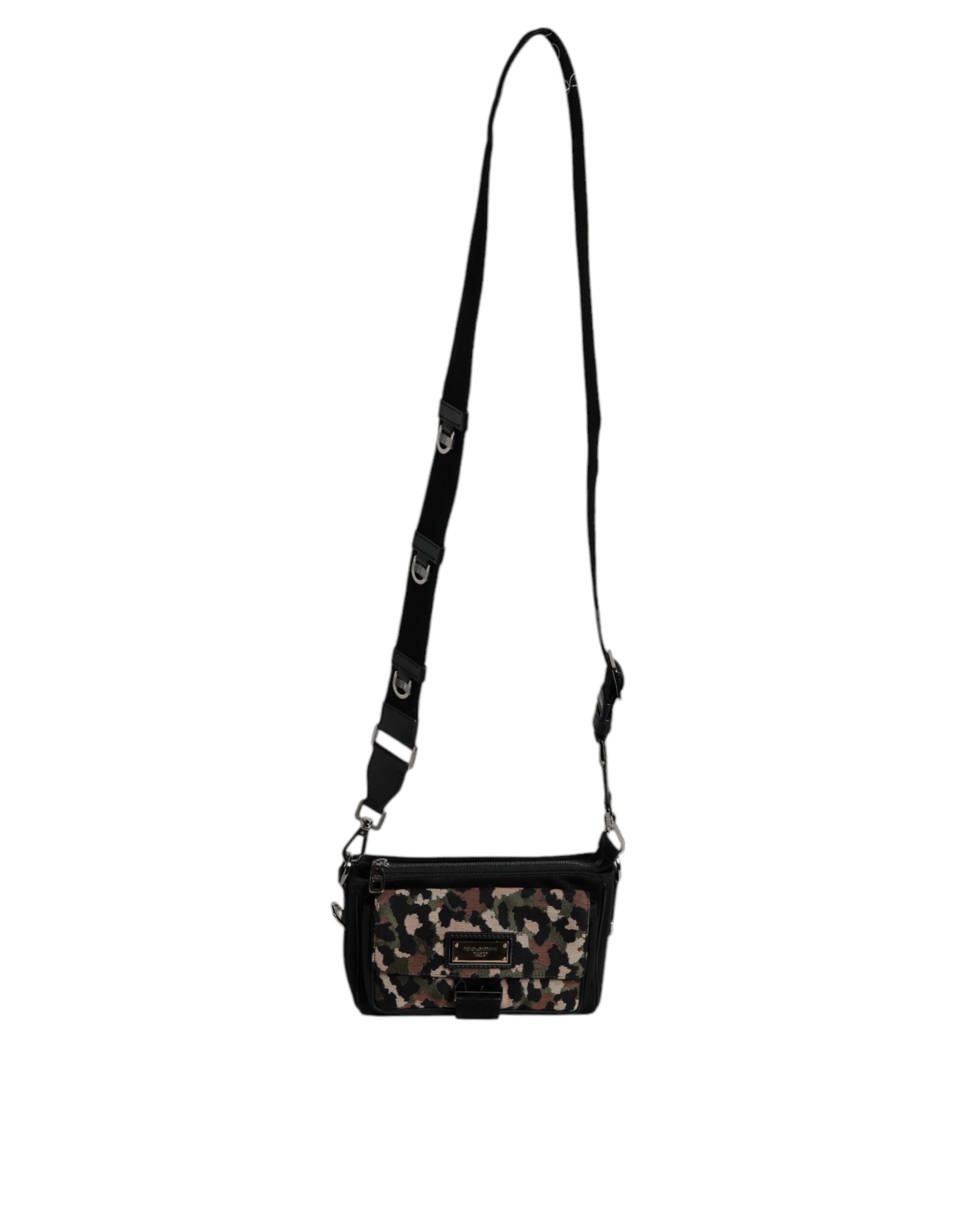 Crossbody Flap Backpack by Dolce & Gabbana for men in leather & poly cotton multicolor, silver, patterned & jacquard presents a stately Leather Poly Cotton Crossbody Flap Backpack design, showcasing a secure flap, zipper & buckle with ample and versatile crossbody-strap, shoulder-strap, adjustable-strap & detachable-strap for a stately finish.