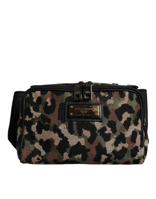 Fanny Pack Backpack by Dolce & Gabbana for men in leather & poly cotton black, gold & multicolor features a architectural Leather Poly Cotton Fanny Pack Backpack design with a secure zipper, ample , and versatile adjustable-strap & belt-strap for a architectural finish.