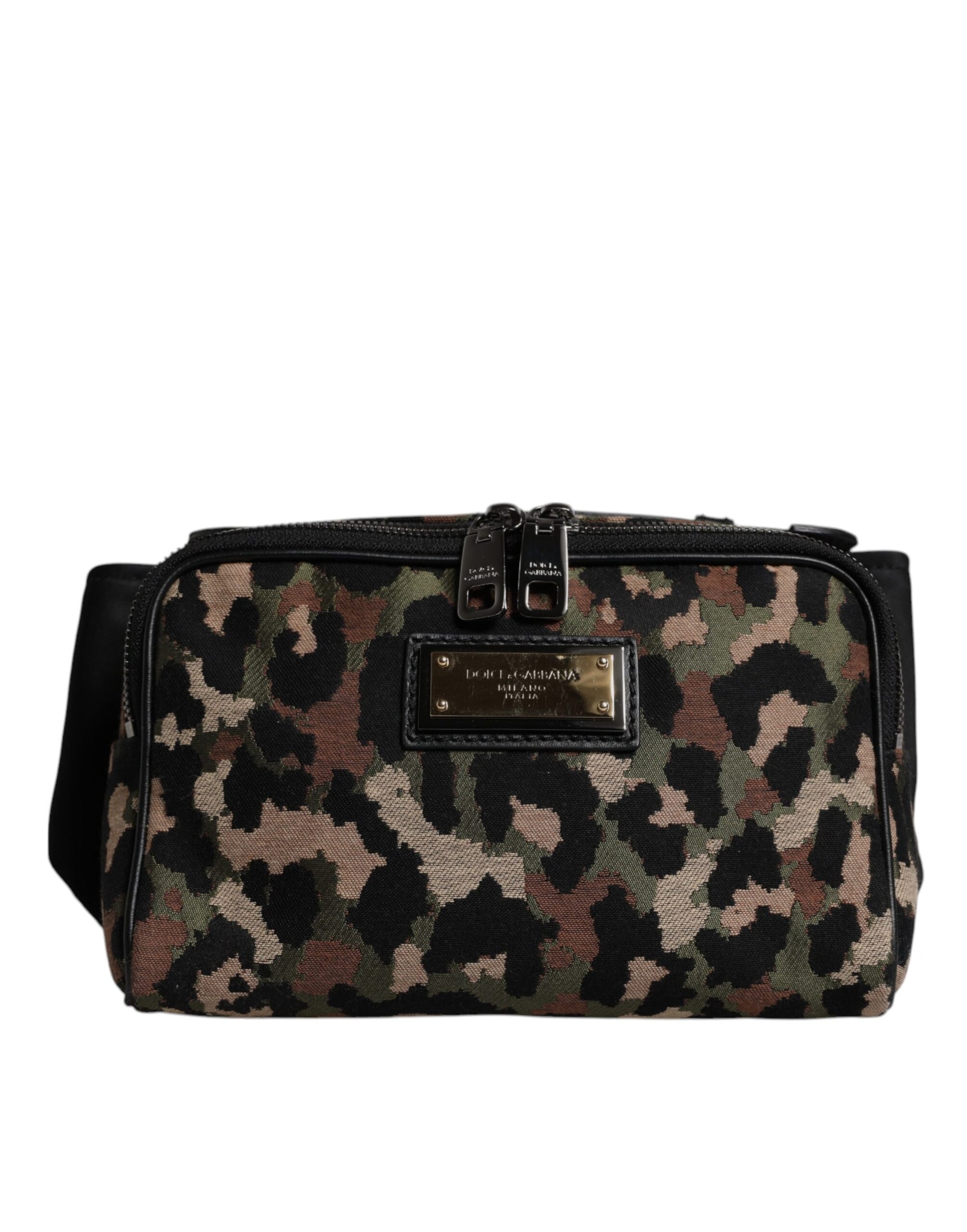 Fanny Pack Backpack by Dolce & Gabbana for men in leather & poly cotton black, gold & multicolor presents a stately Leather Poly Cotton Fanny Pack Backpack design, showcasing a secure zipper with ample and versatile adjustable-strap & belt-strap for a stately finish.