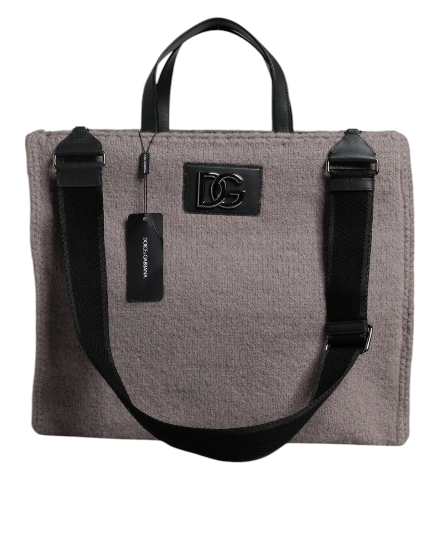 Shoulder Tote Bag by Dolce & Gabbana for men in alpaca wool & leather black & gray features an jet-set Alpaca Wool Leather Shoulder Tote Bag design with a secure , ample , and versatile shoulder-strap & handle for an jet-set finish.
