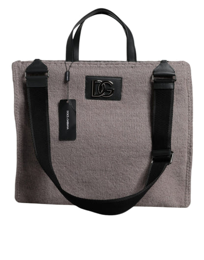 Shoulder Tote Bag by Dolce & Gabbana for men in alpaca wool & leather black & gray features an jet-set Alpaca Wool Leather Shoulder Tote Bag design with a secure , ample , and versatile shoulder-strap & handle for an jet-set finish.