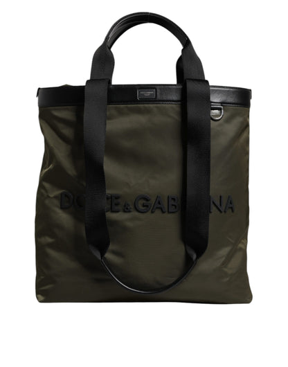 Tote Bag by Dolce & Gabbana for men in calf leather & nylon military-green features an jet-setting Calf Leather Nylon Tote Bag design with a secure , jet-setting , and versatile shoulder-strap & handle for a jet-setting look.